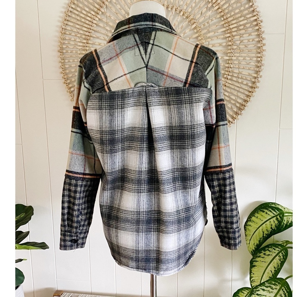 RAILS Ridley Jacket Mixed Mint Plaid Oversized Shirt Jacket Size Small - Picture 6 of 10